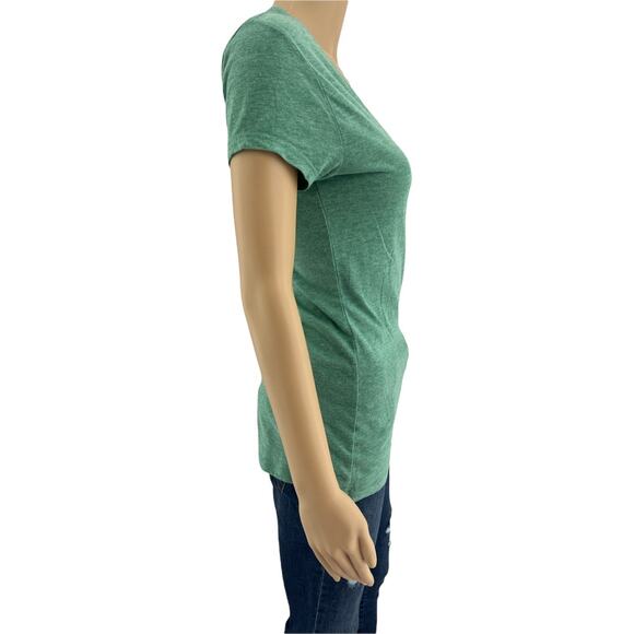 Zenna Outfitters (M) Green Spacedye V Neck Short Sleeve Layering Tee Shirt - Picture 4 of 6